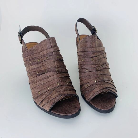 Rampage Poloma Women's Heel Sandals Vegan Block Heel Ankle Strap Brown Size 10 - Picture 3 of 9